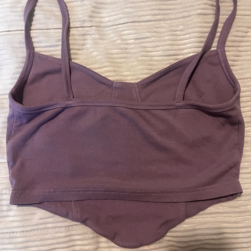 OGL Lavender Ribbed Crop Top - Picture 3 of 3